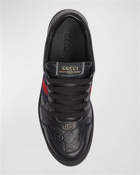 gucci gg-embossed leather low-top sneakers|gucci gg embossed sneakers.